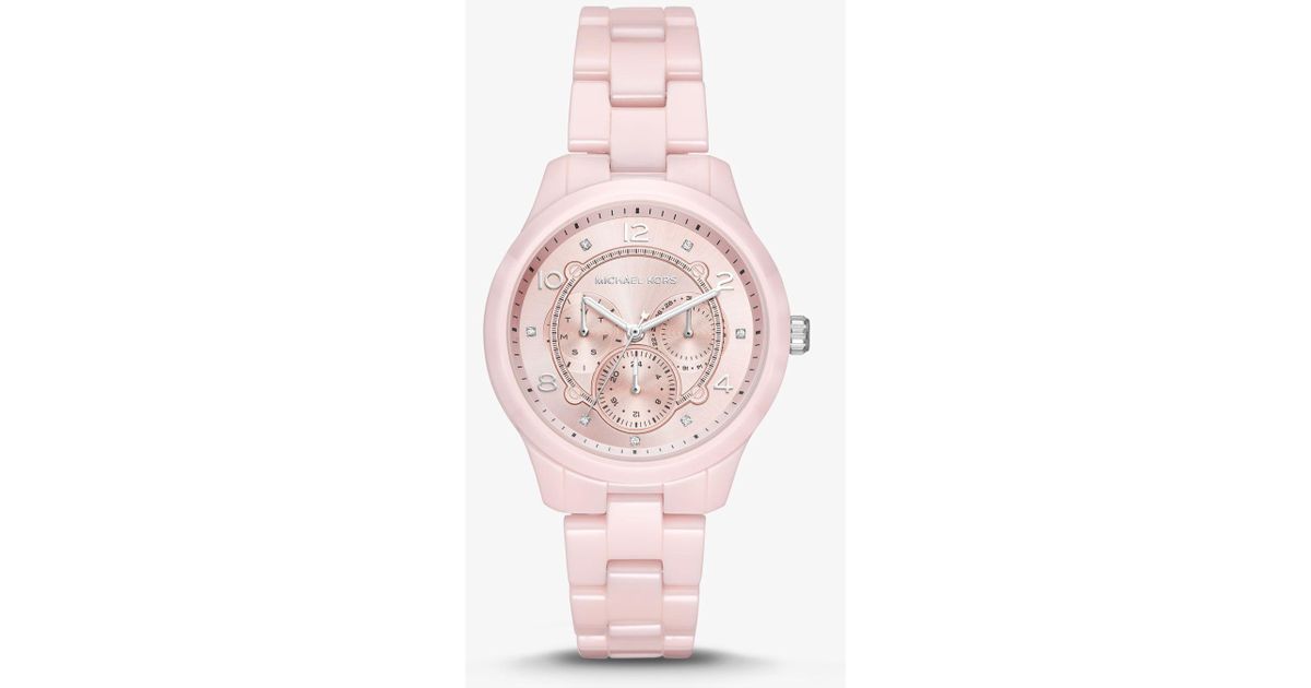 michael kors pink ceramic watch