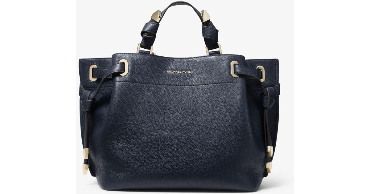 greta large pebbled leather satchel