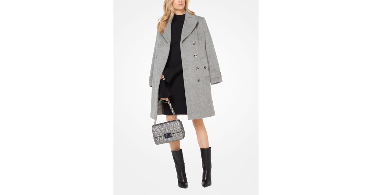michael kors wool blend officer's coat