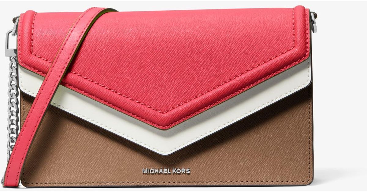 Michael Kors Jet Set Large Colorblock Saffiano Leather Envelope