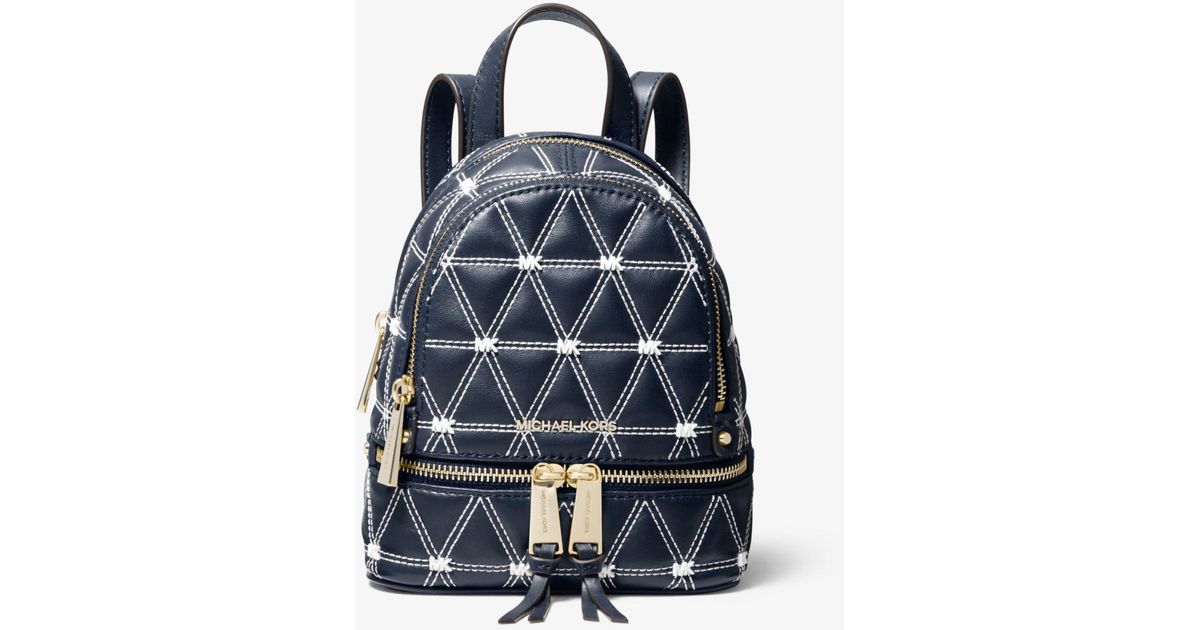 Zaino Rhea Mini In Pelle TrapuntataMichael Kors in Pelle di colore Blu |  Lyst