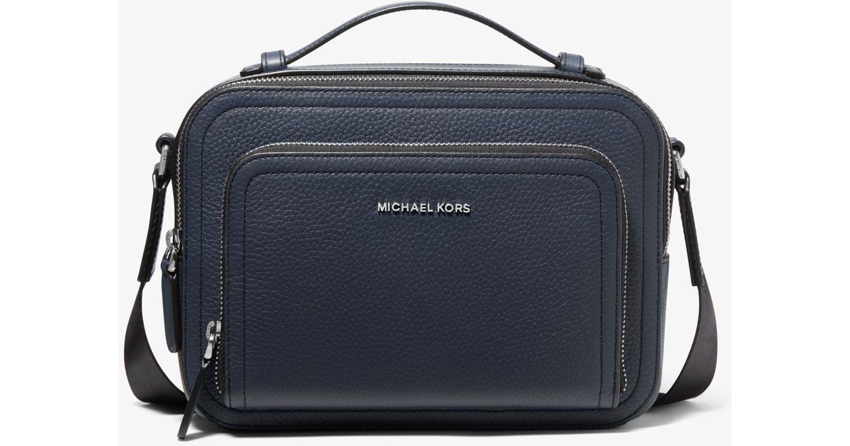 Michael Kors Hudson Pebbled Leather Crossbody Bag in Blue for Men Lyst