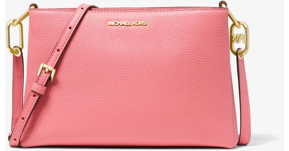 Michael Kors Trisha Medium Pebbled Leather Crossbody Bag Lyst