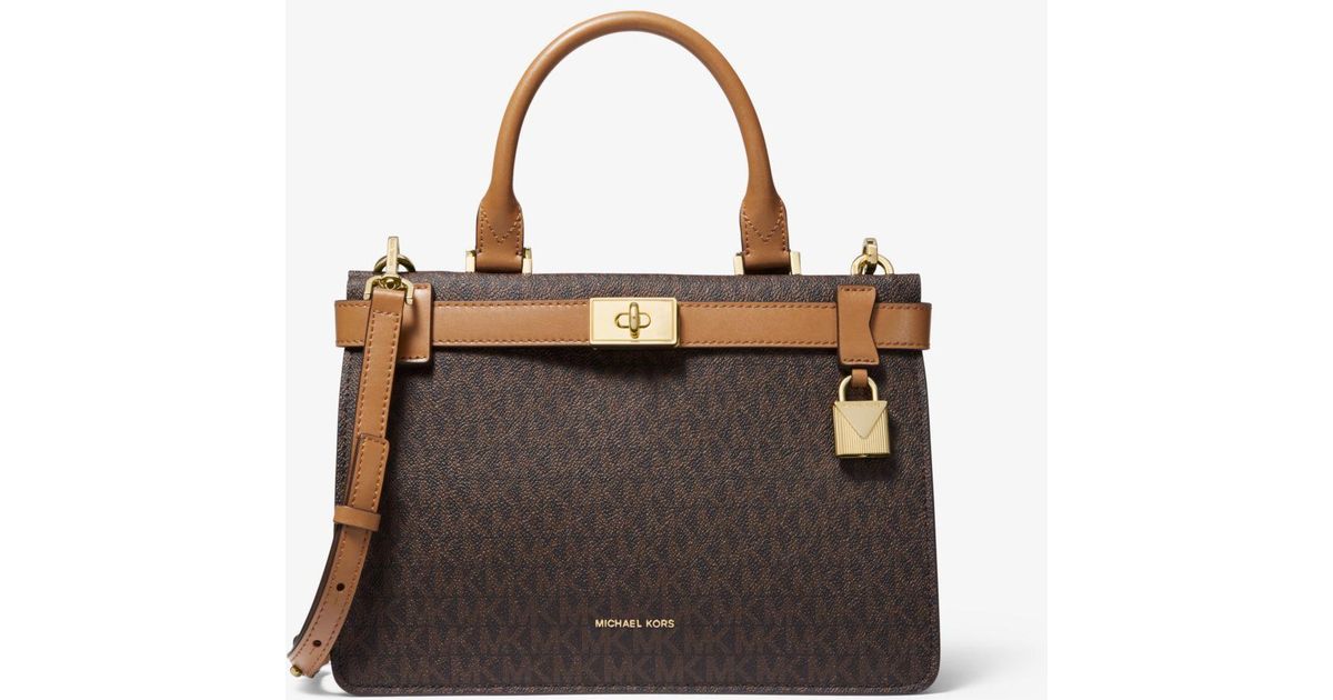 tatiana mini logo and leather satchel