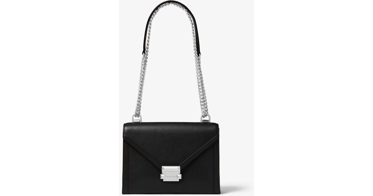 whitney large leather shoulder bag