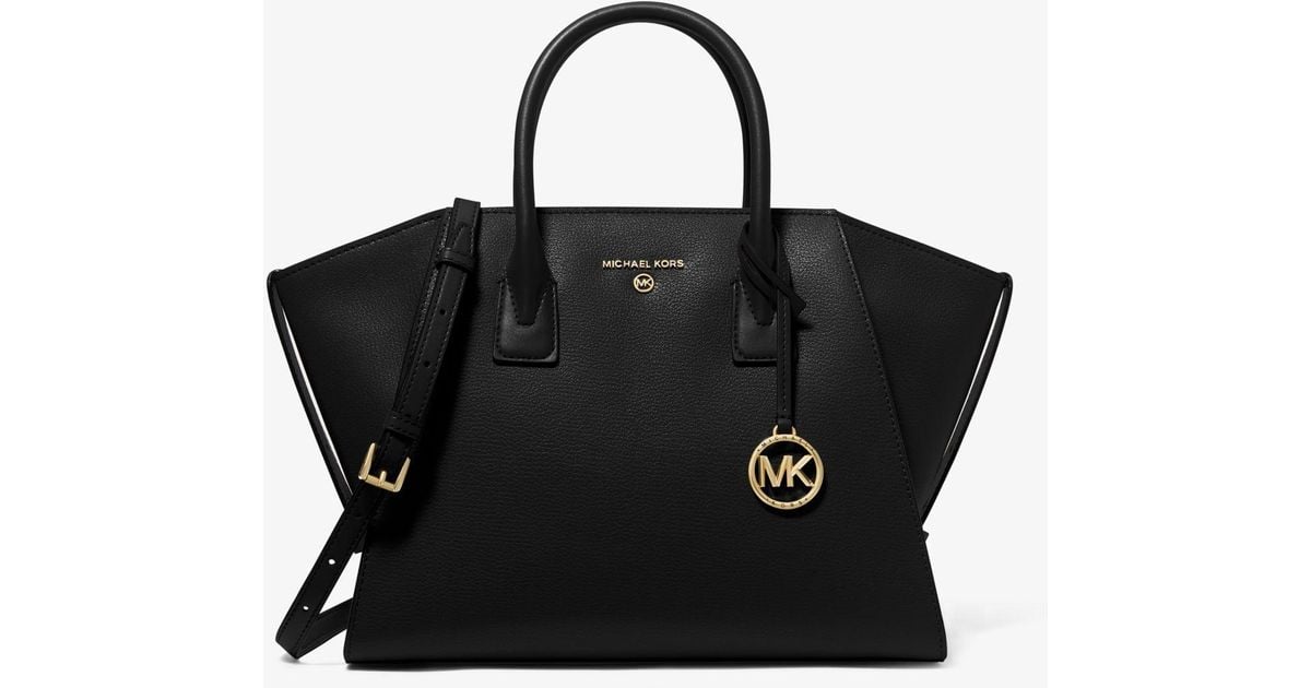 Michael Kors Avril Large Leather Topzip Satchel in Black Lyst Australia