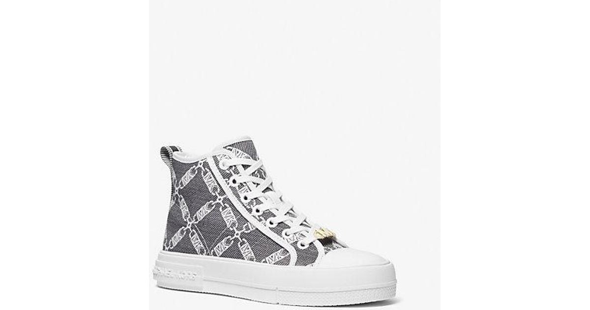 MICHAEL Michael Kors Evy Empire Logo Jacquard High-top Sneaker in - Main Image