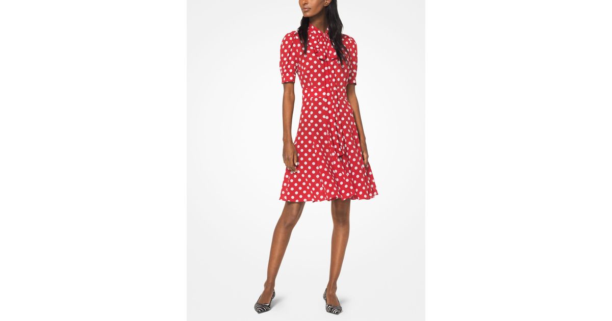 michael kors red polka dot dress
