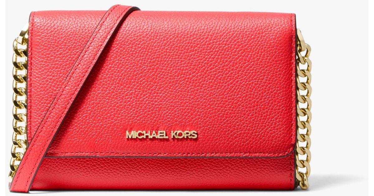 jet set travel medium pebbled leather convertible crossbody bag