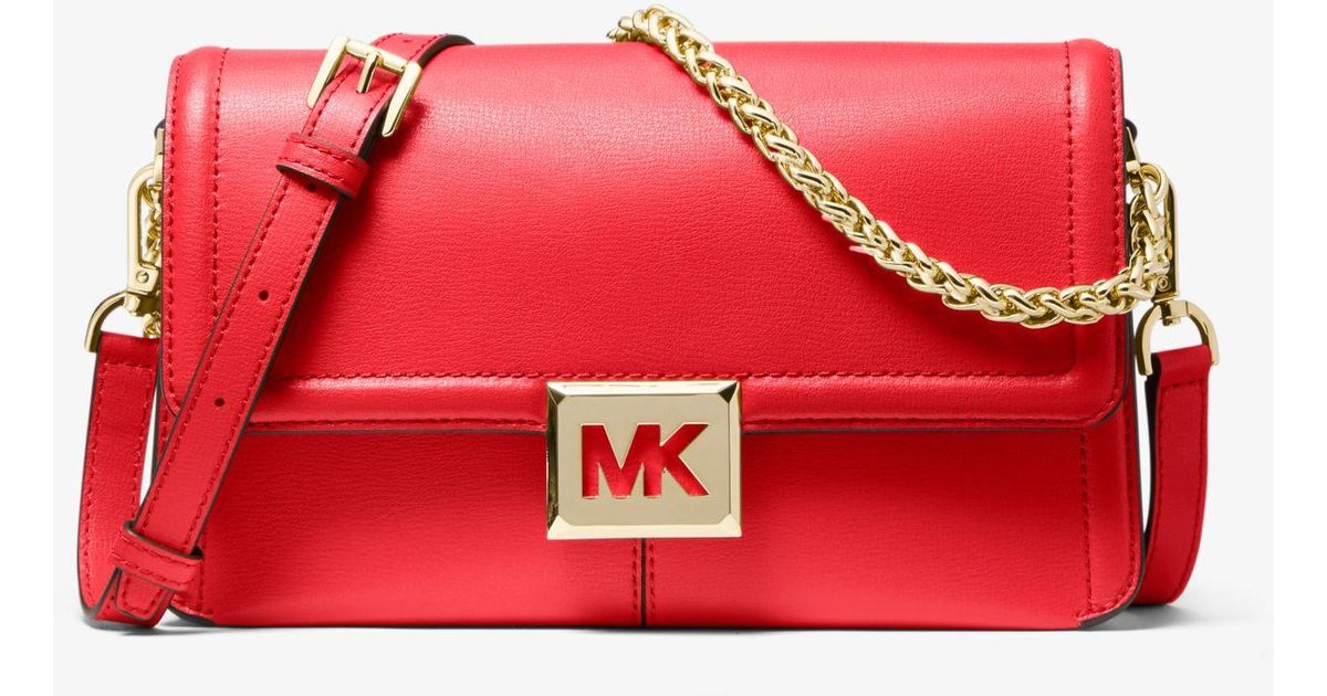 Michael Kors Sonia Medium Leather Shoulder Bag in Red Lyst
