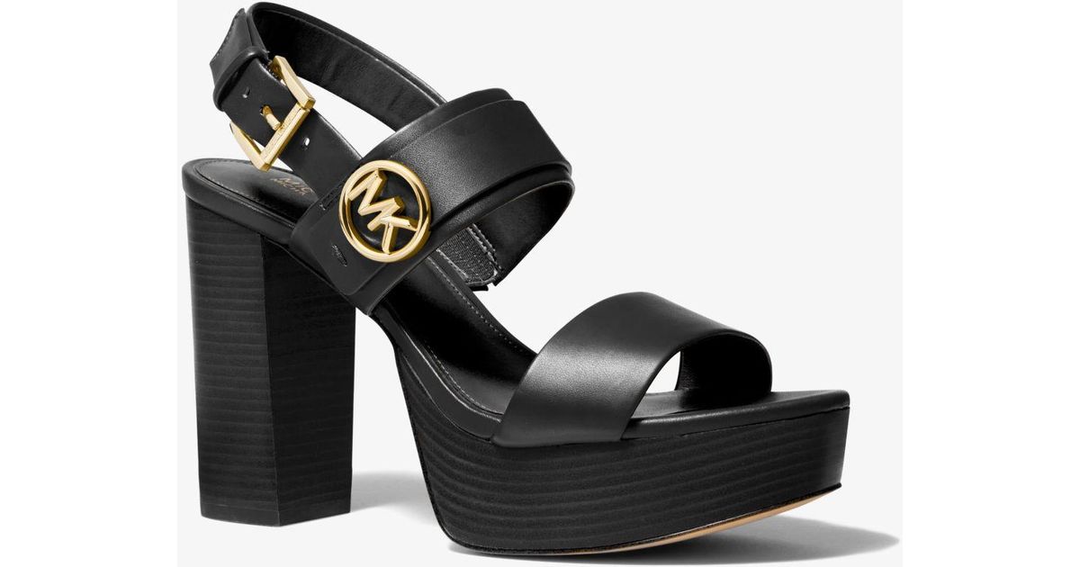 Michael Kors Carmen Faux Leather Platform Sandal in Black Lyst