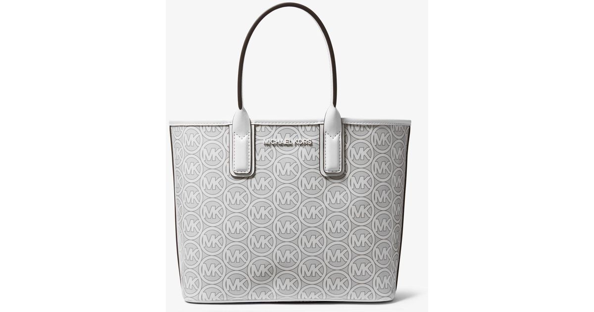 Michael Kors Jodie Small Logo Jacquard Tote Bag in White | Lyst Canada