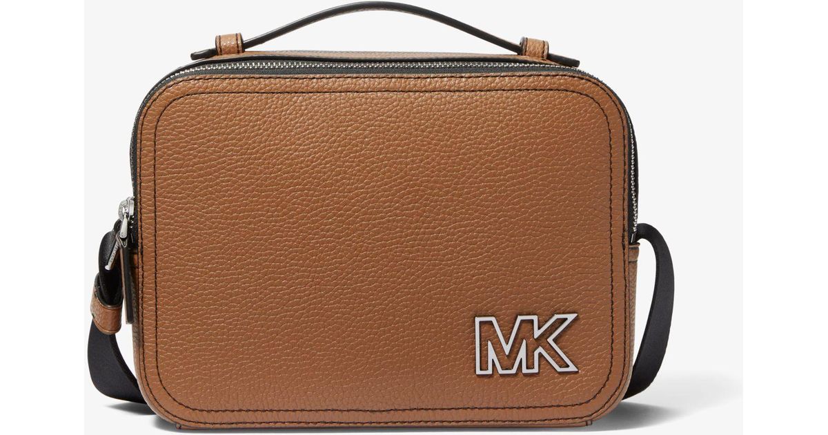Michael Kors Cooper Pebbled Leather Crossbody Bag in Brown for Men Lyst