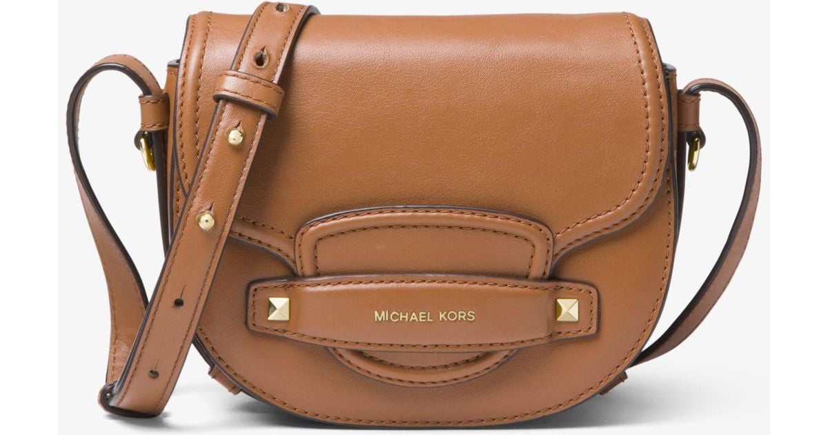 michael michael kors cary small leather saddle bag