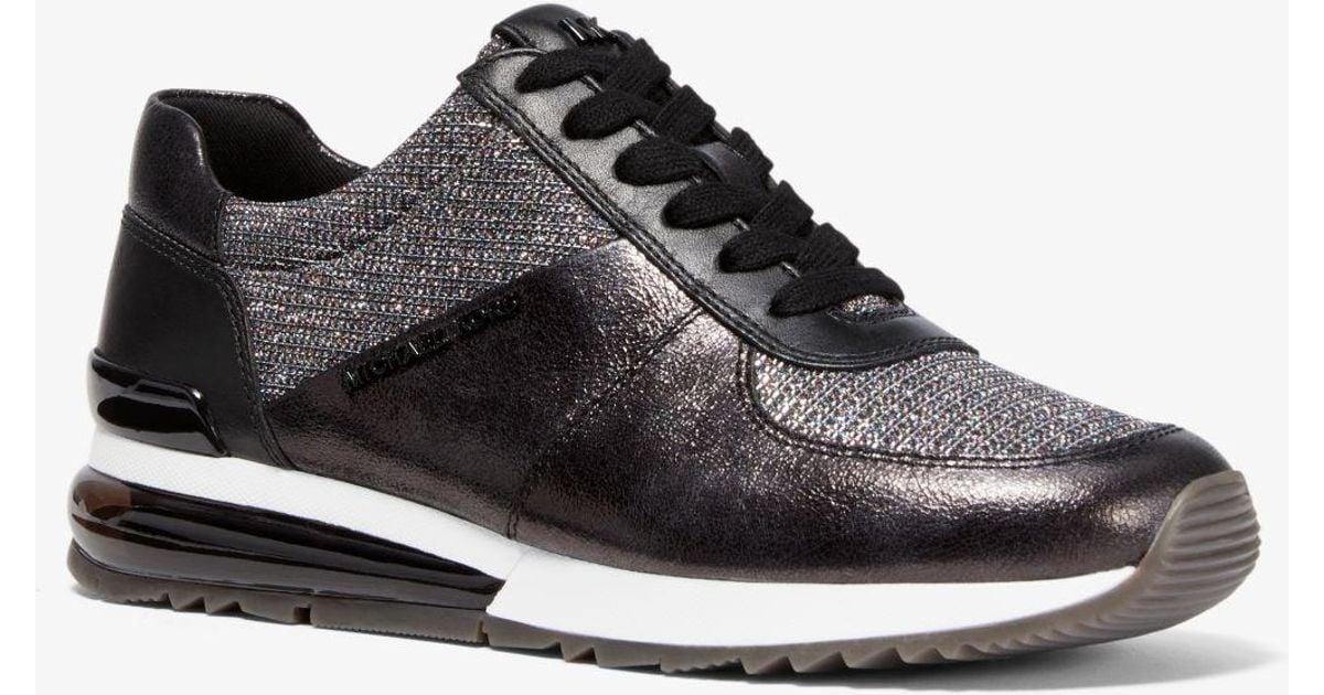 michael michael kors hero leather and mesh trainer