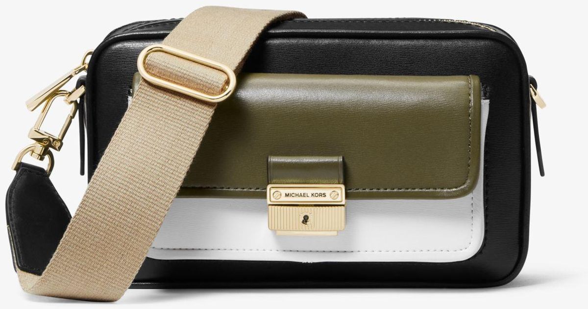 Michael Kors Bradshaw Medium Color-block Leather Camera Bag - Lyst