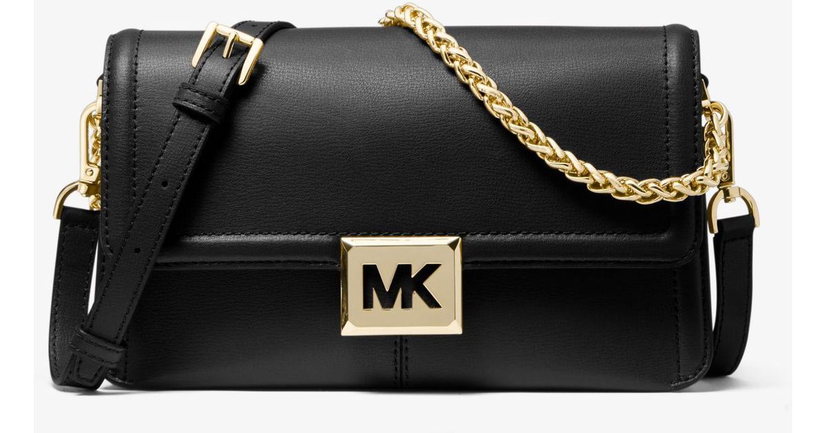 Michael Kors Sonia Medium Leather Shoulder Bag in Black Lyst Canada