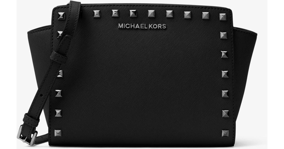 Bolso Messenger Selma Mediano De Piel Con Tachuelas Michael Kors de Cuero  de color Negro | Lyst