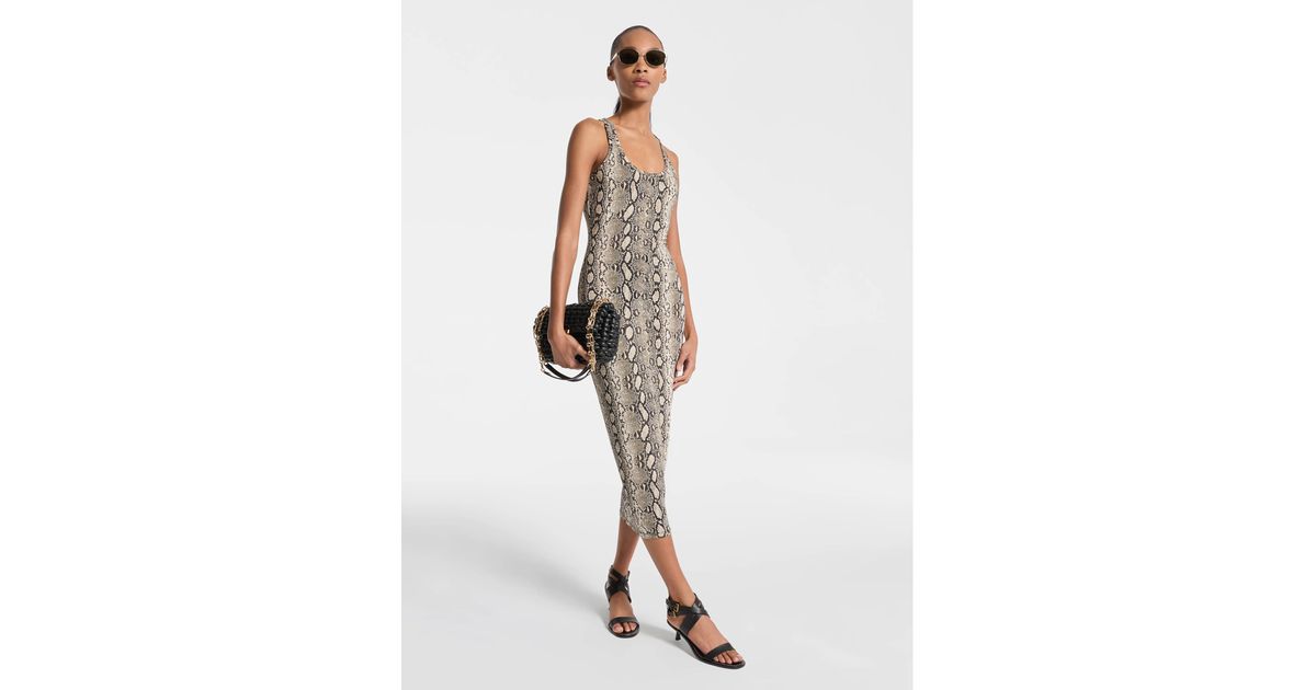 michael kors stretch matte jersey snake print dress Green Snakeskin Dress Stretch Matte Jersey Snake Print Dress Michael Kors  [US]