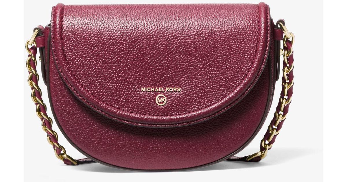 Michael Kors Jet Set Medium Pebbled Leather Half Dome Crossbody in
