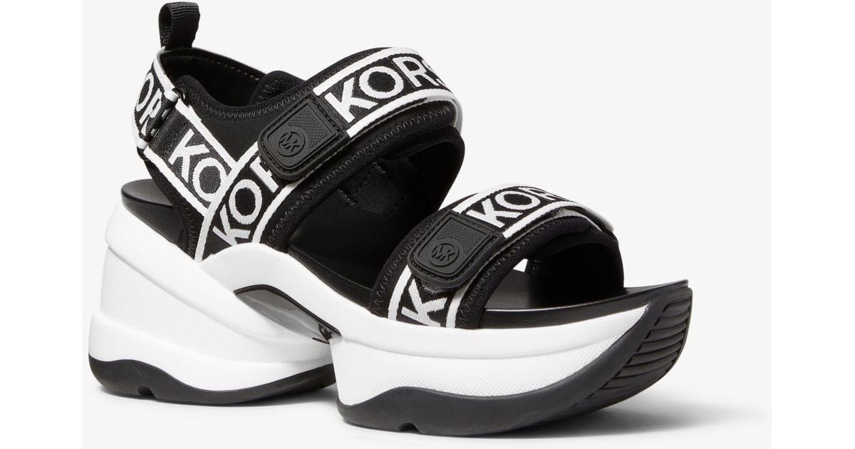 Michael Kors Maverick Logo Tape Scuba Sandal in White Lyst Australia