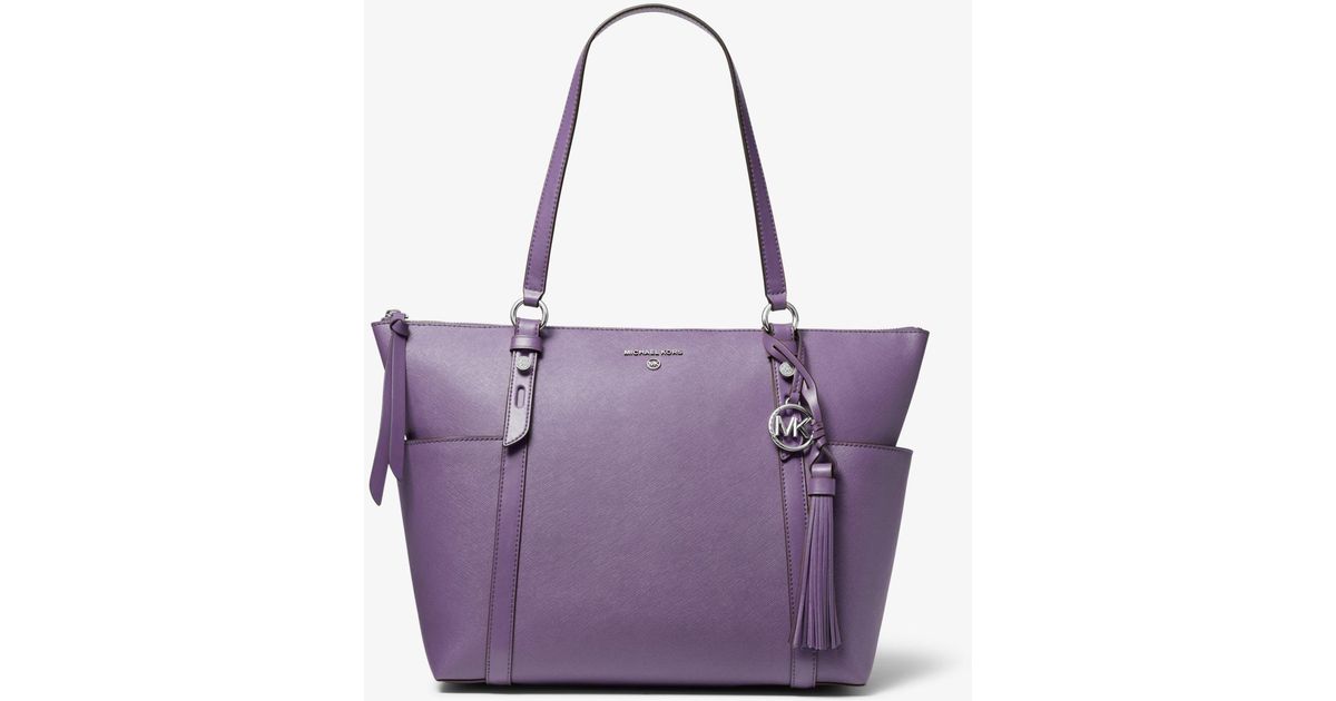 Sullivan Large Saffiano Leather Top-Zip Tote Bag