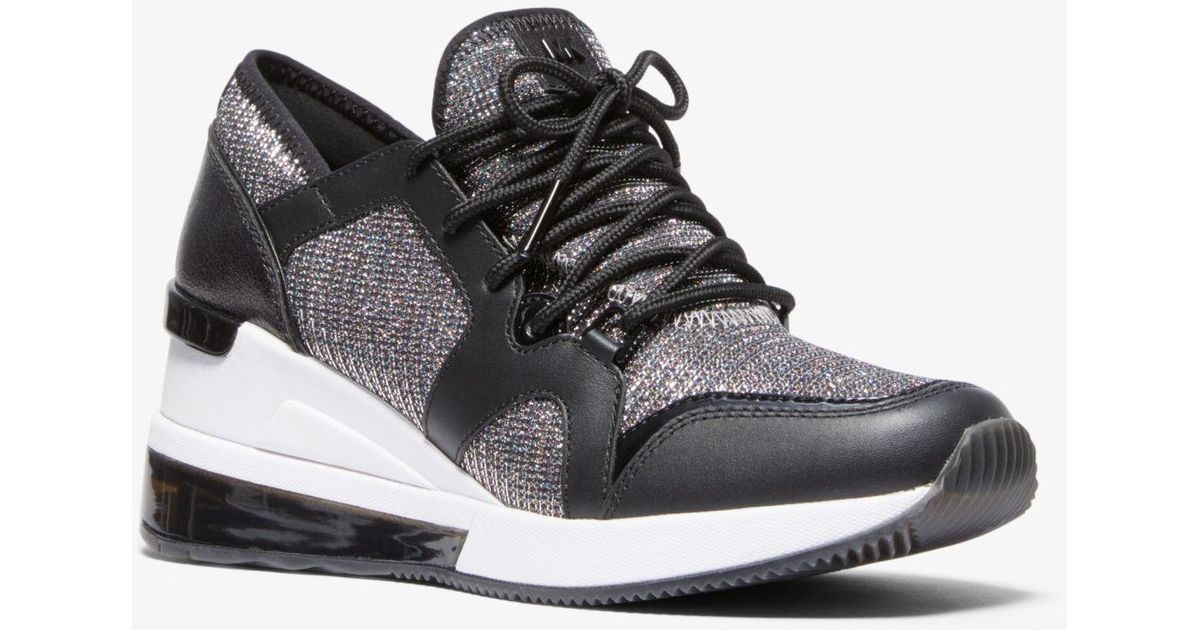 michael michael kors liv glitter and rhinestone trainers
