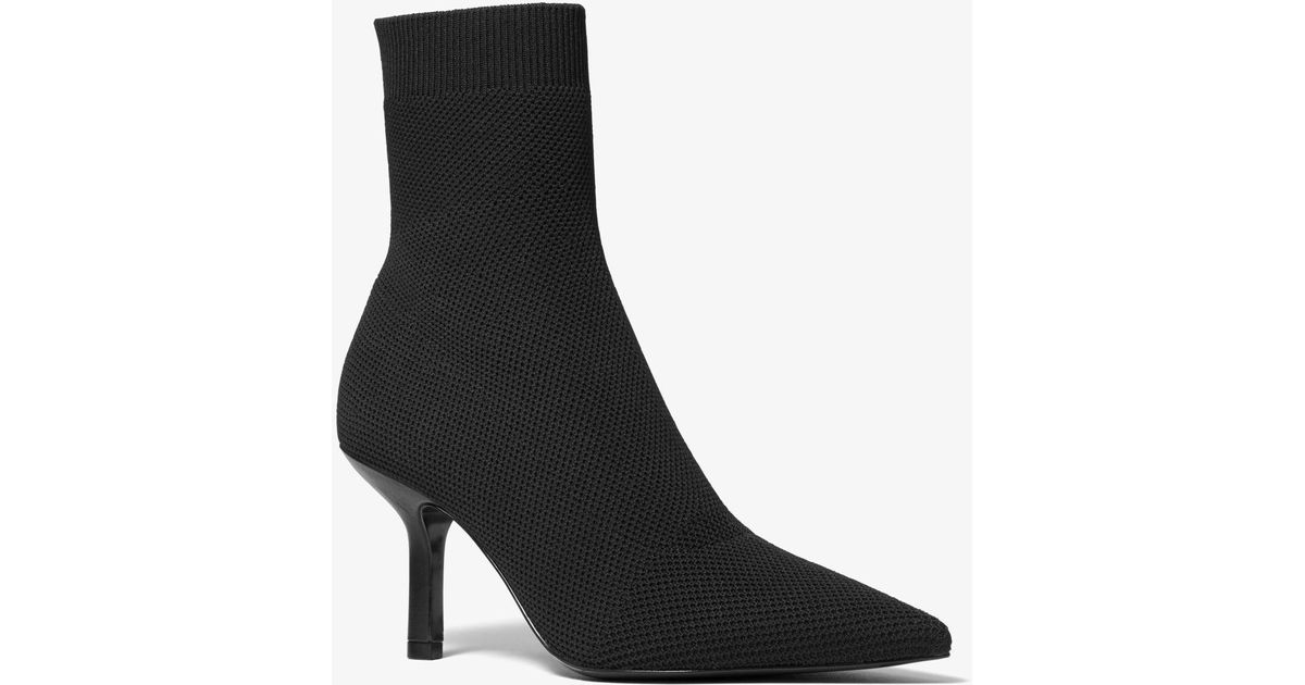 shiloh logo stretch knit and leather sock boot