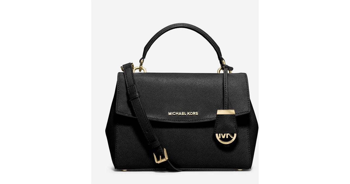 Michael Kors Ava Small Saffiano Leather Crossbody Bag in Black - Lyst