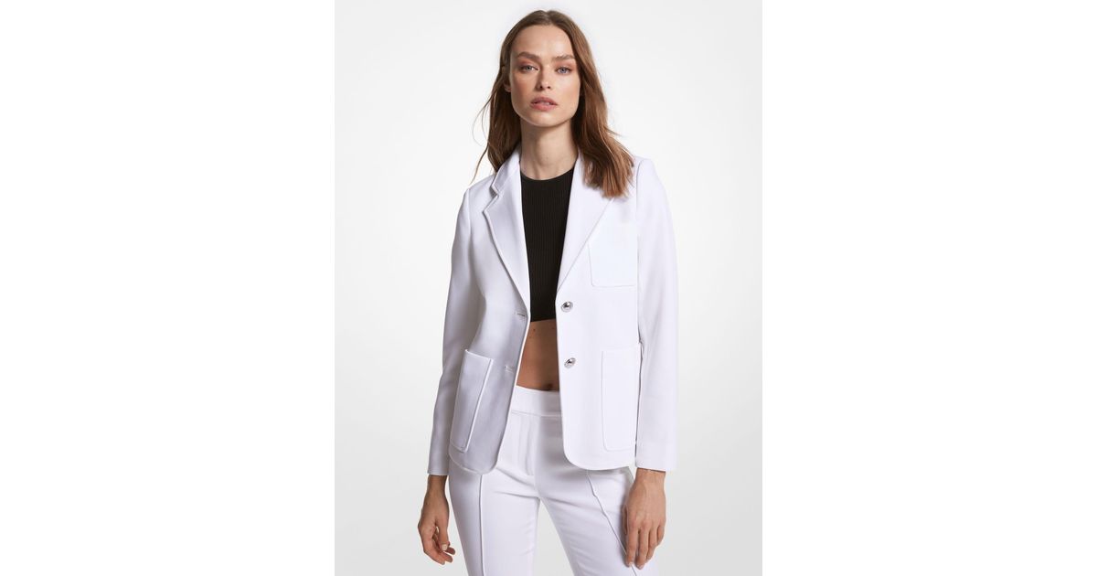 MICHAEL Michael Kors White Stretch Crepe Blazer
