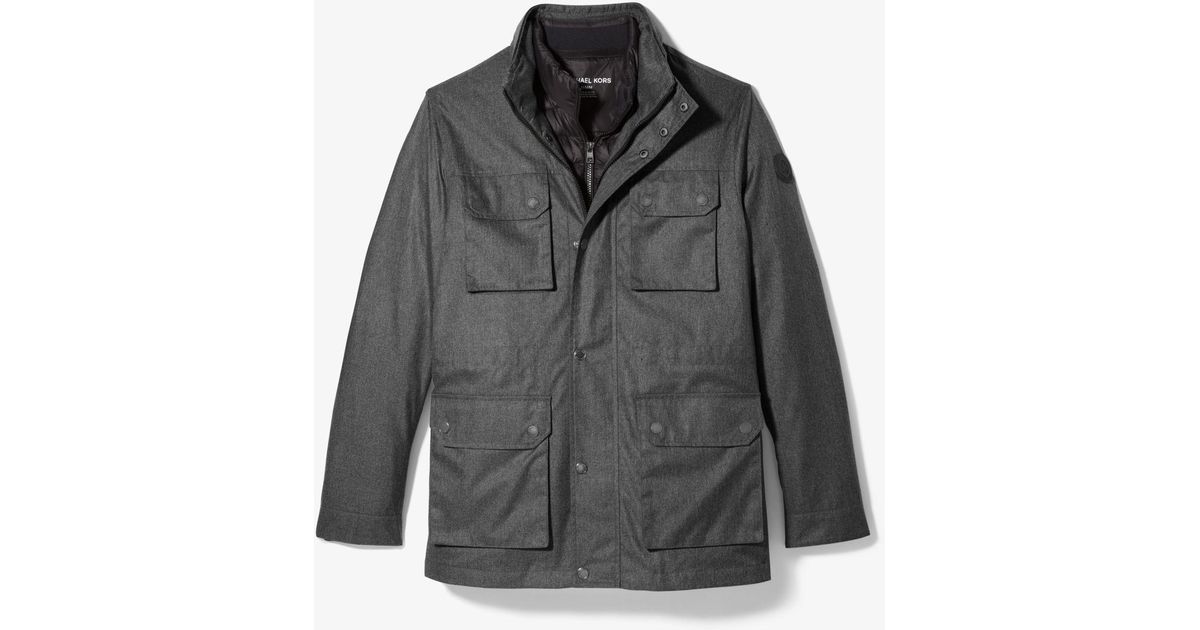 Woven Field Jacket in Charcoal (Gray 