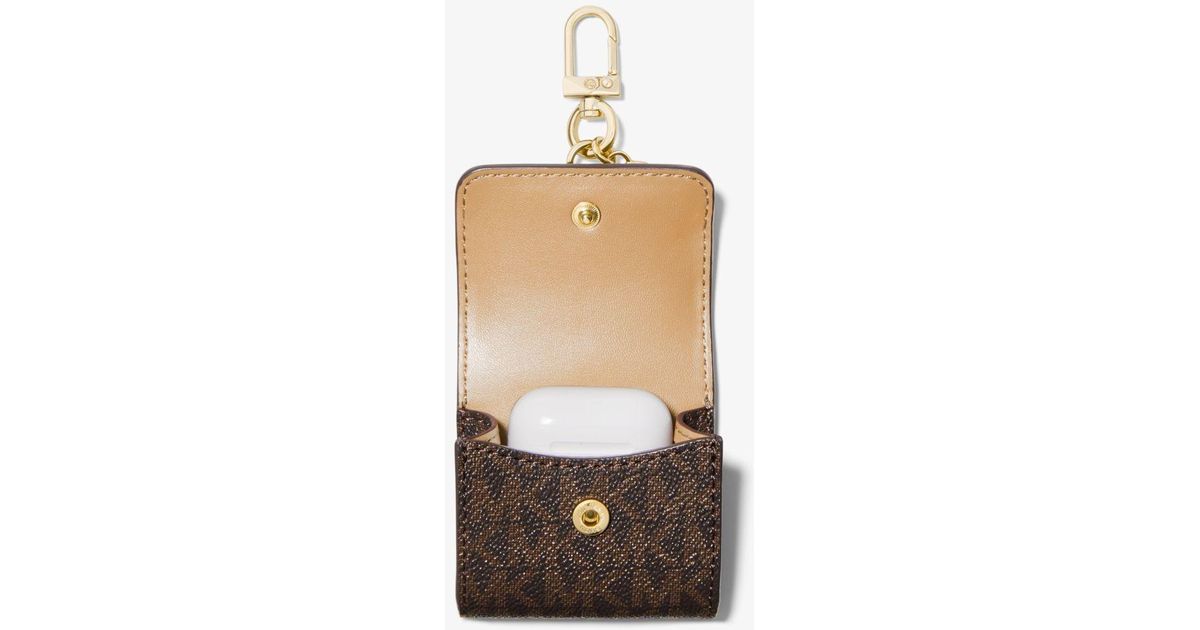 Michael Kors Canvas Logo Clip Case For Apple AirpodsÂ® - Lyst