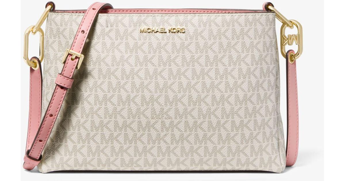 Michael Kors Trisha Medium Logo Crossbody Bag in Gray Lyst