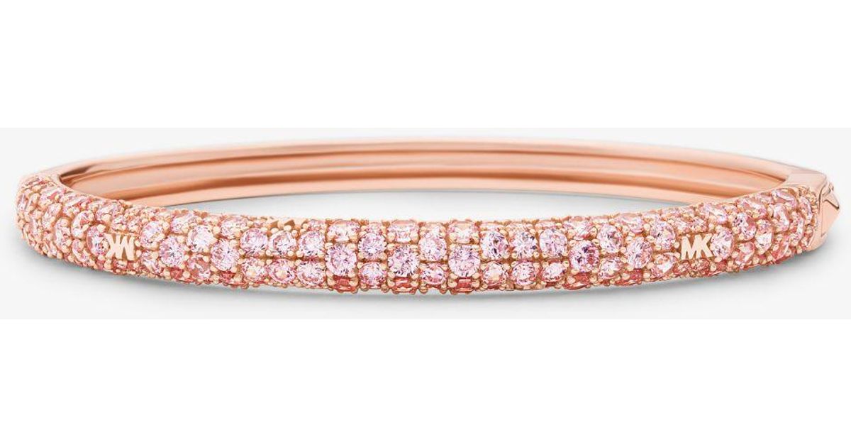 Michael Kors 14k Rose Gold-plated Sterling Silver Bangle in Pink