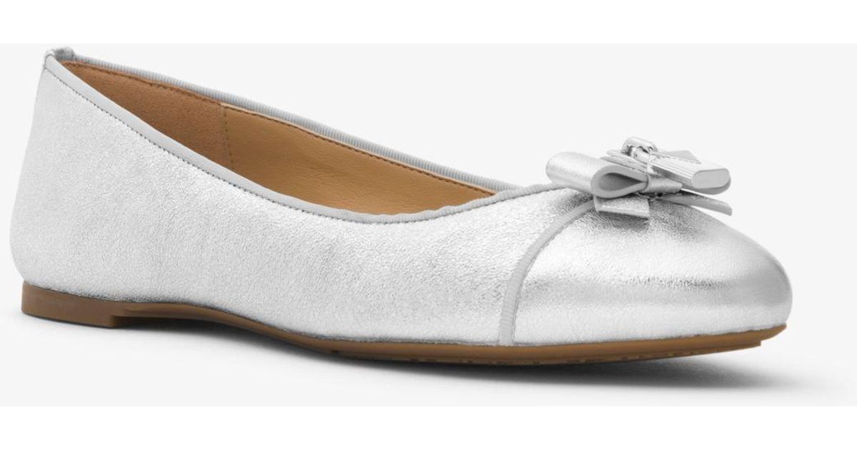 alice crackled metallic leather ballet flat