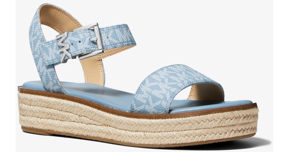Michael Kors Richie Logo Platform Espadrille Sandal in Blue Lyst