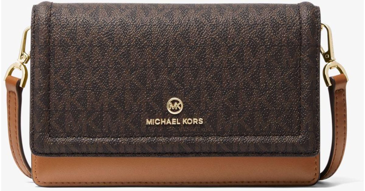 Michael Kors Canvas Jet Set Small Logo Smartphone Convertible Crossbody