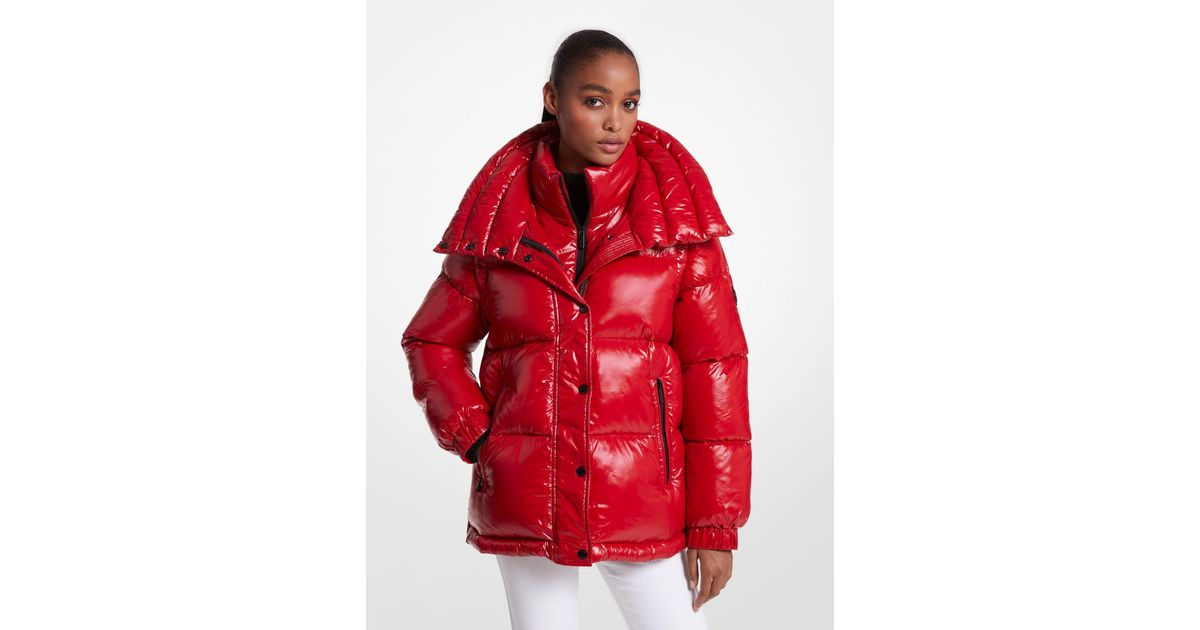 Michael kors shop red quilted jacket