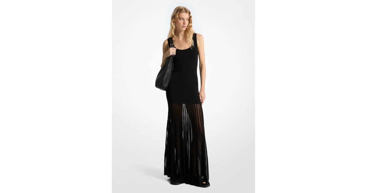 stretch viscose blend sheer maxi dress Casmira|100% Viscose Sheer Maxi Dress