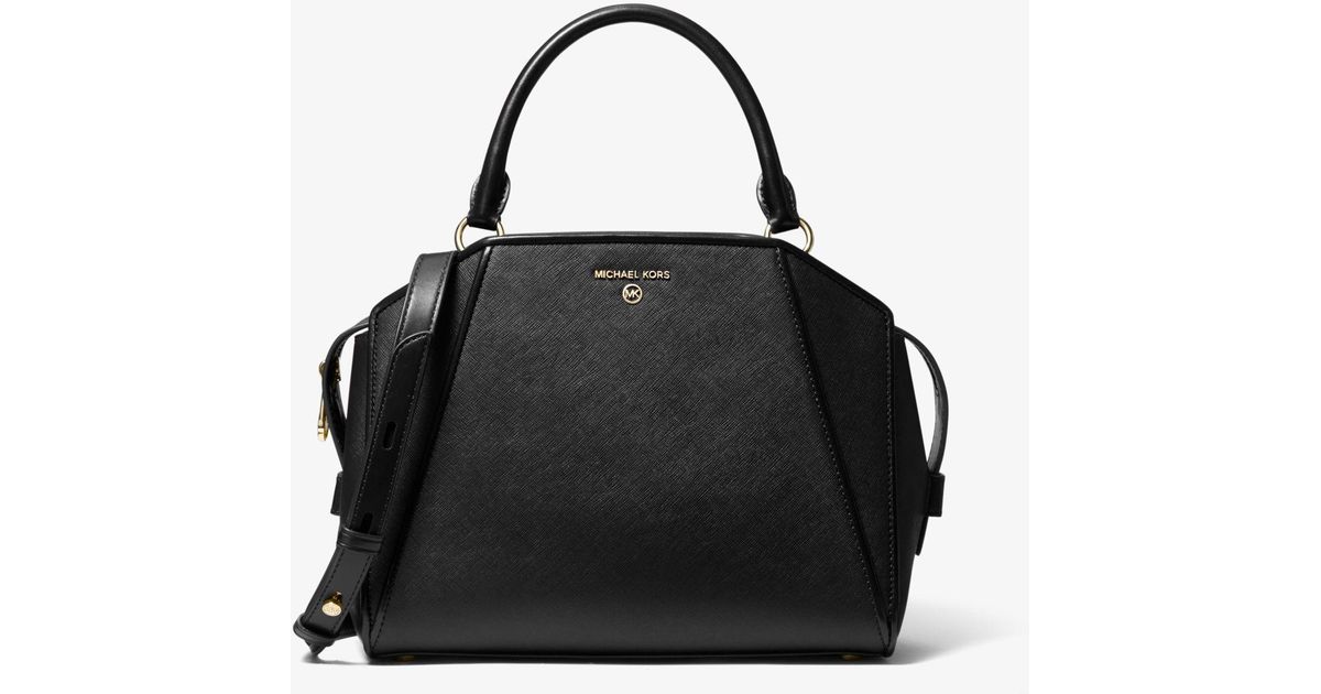 michael michael kors cleo small saffiano leather satchel