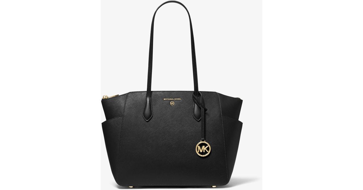 Michael Kors Marilyn Medium Saffiano Leather Tote Bag in Black - Lyst