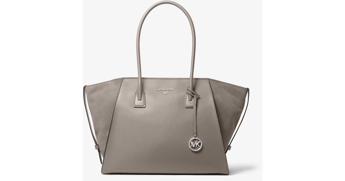 Michael Kors Avril Extra-large Leather Top-zip Tote Bag in Gray | Lyst