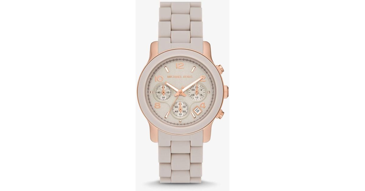 Michael Kors Mk Oversized Runway Two Tone Watch in White Lyst UK