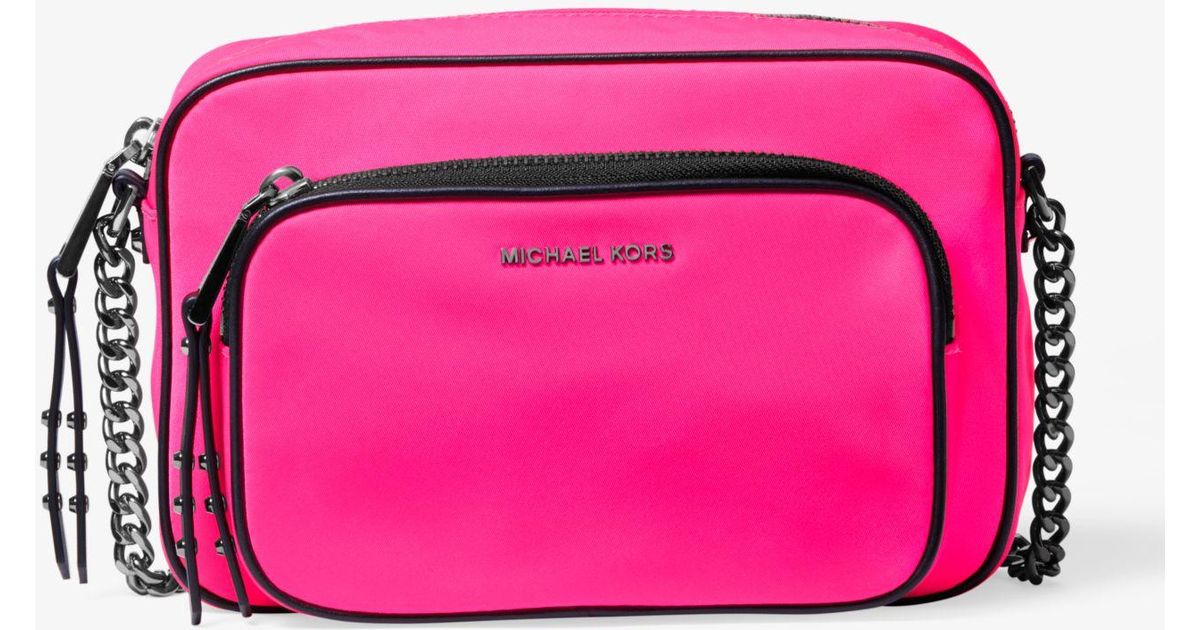 MICHAEL Michael Kors Leila Large Nylon Camera Bag in Pink | Lyst