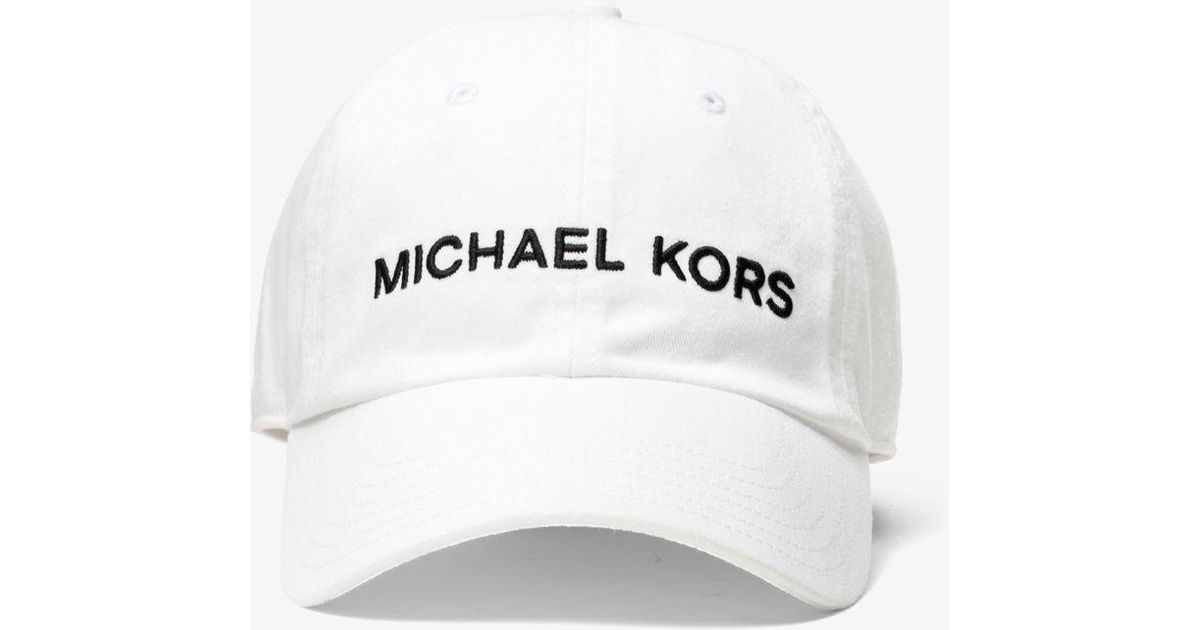 Michael Kors Logo Cotton Cap in White for Men - Lyst