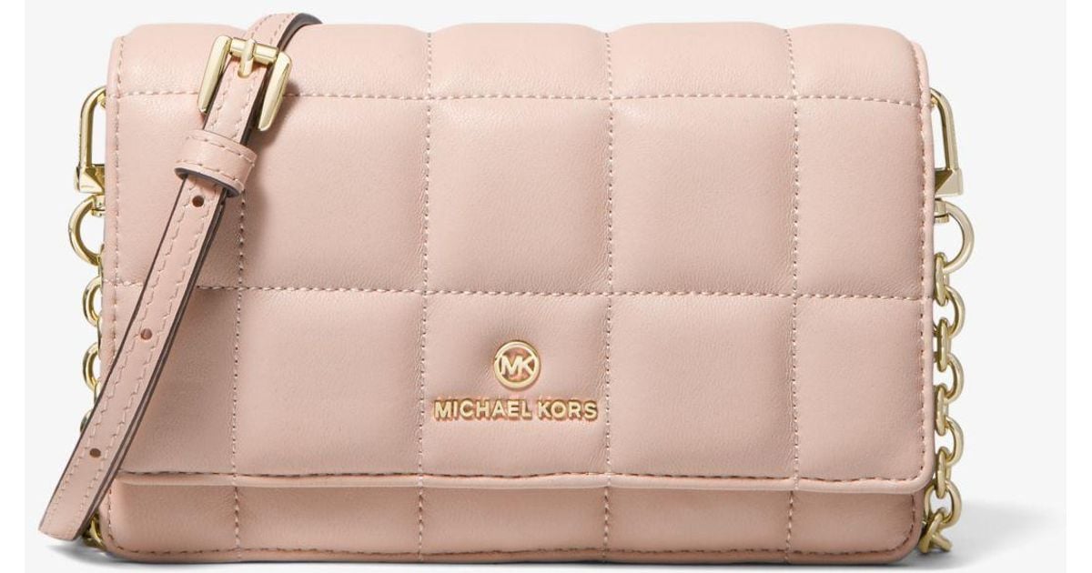 Michael Kors Small Quilted Leather Smartphone Crossbody Bag in Soft