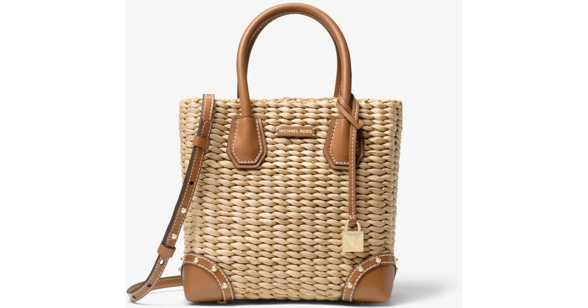Michael Kors Malibu Woven Straw Crossbody Bag Lyst