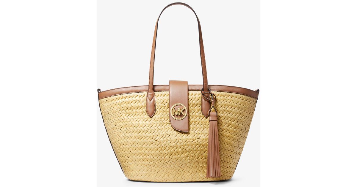 Bolso tote Malibu grande de rafia Michael Kors | Lyst