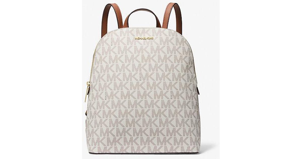Michael Kors Cindy Large Signature Logo Backpack in Gray Lyst