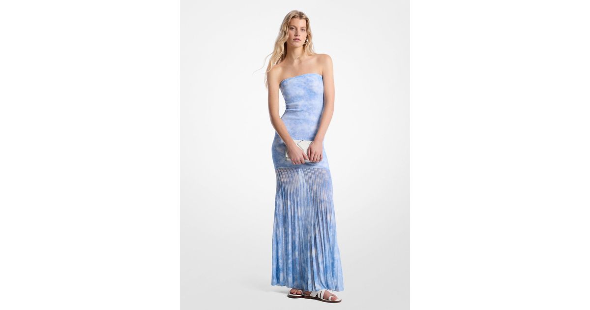 Vestido Michael Kors Mujer - Tie Dye Azul De Algodón
